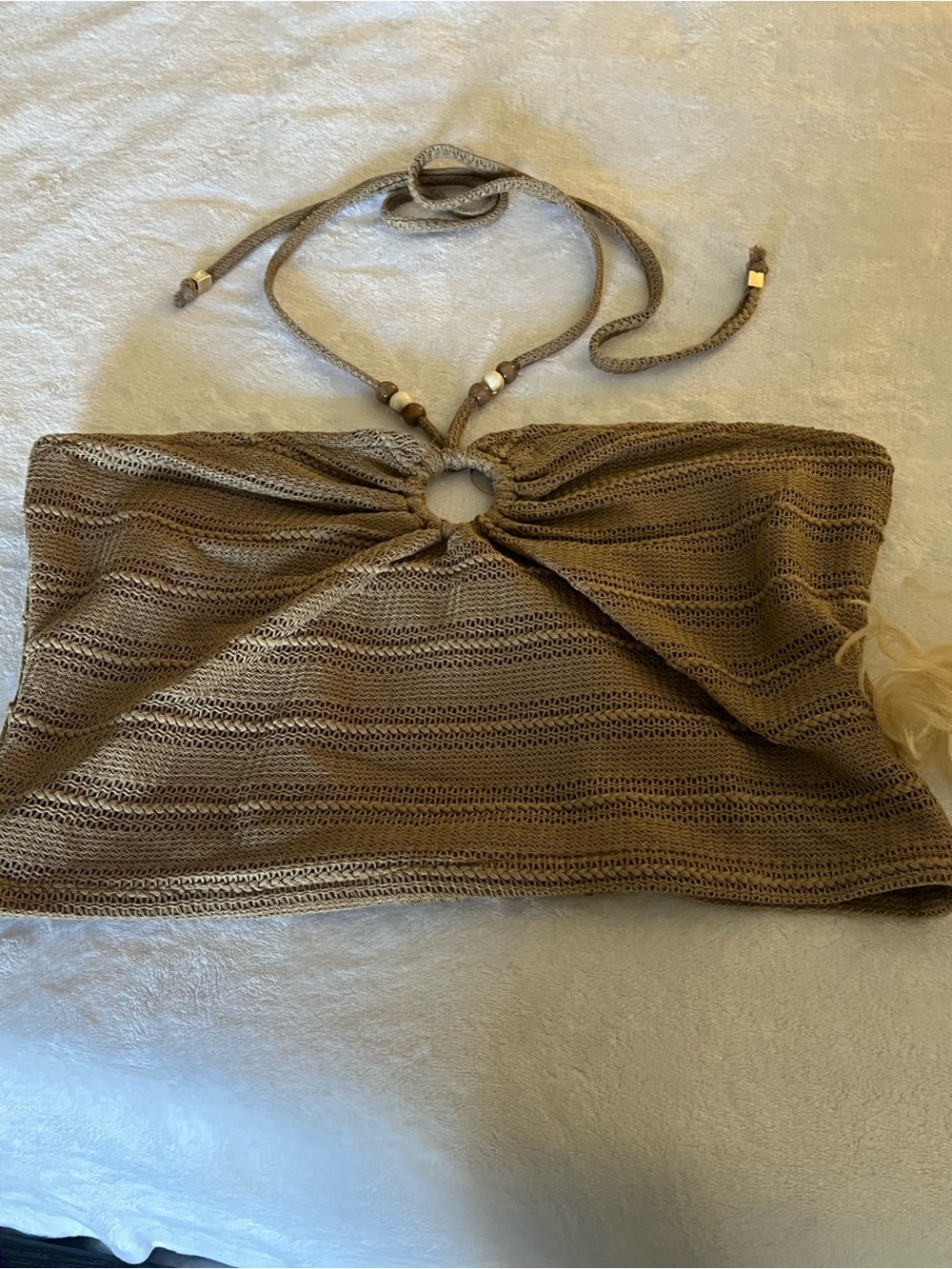 Crochet Halter Tube Camisole – Taupe